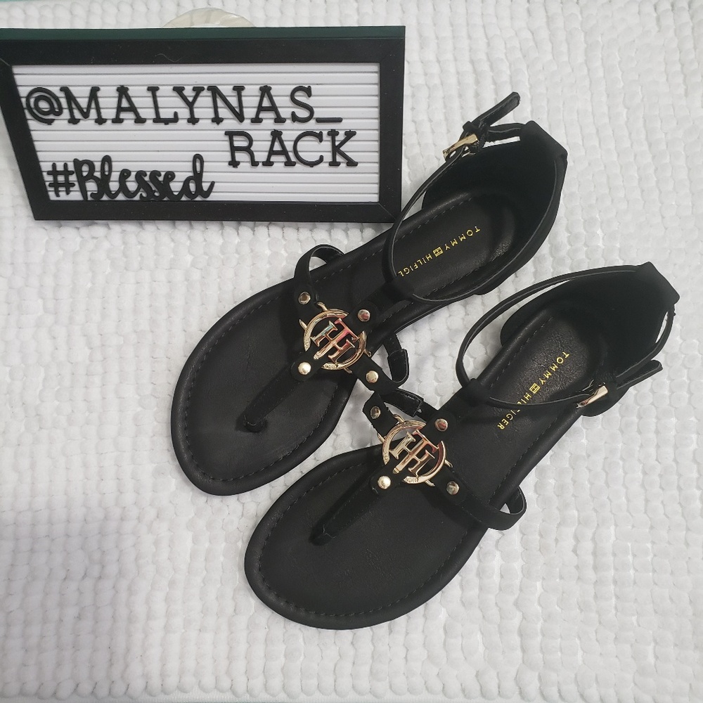 Tommy Hilfiger Twhenri Black sandals NWOT